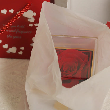 Eternal Rose Box with Custom Envelope Necklace Gift Set