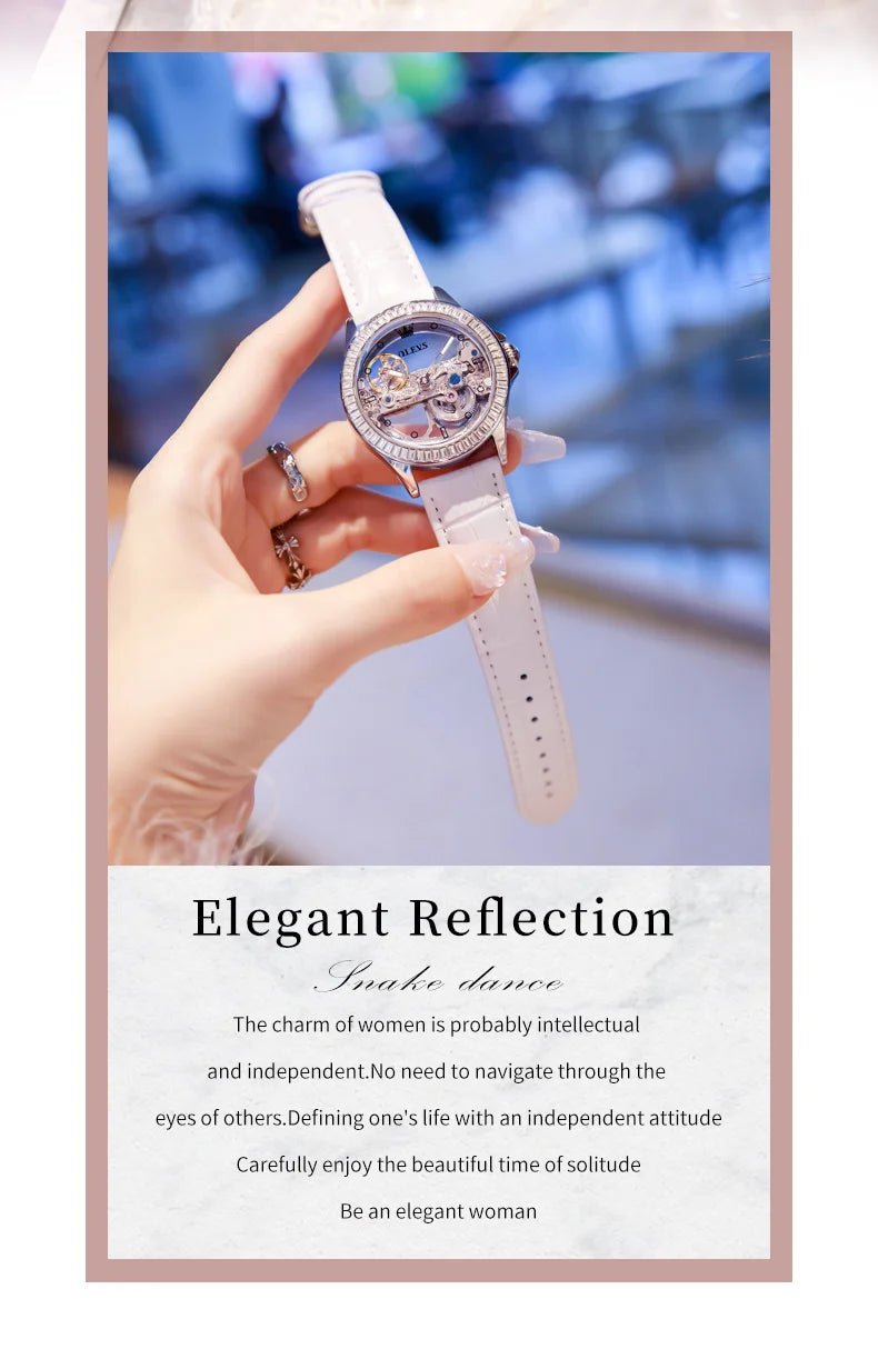 OLEVS 6699 Automatic Mechanical Watch - Transparent 40mm Big Dial, Bracelet Set, Luxury