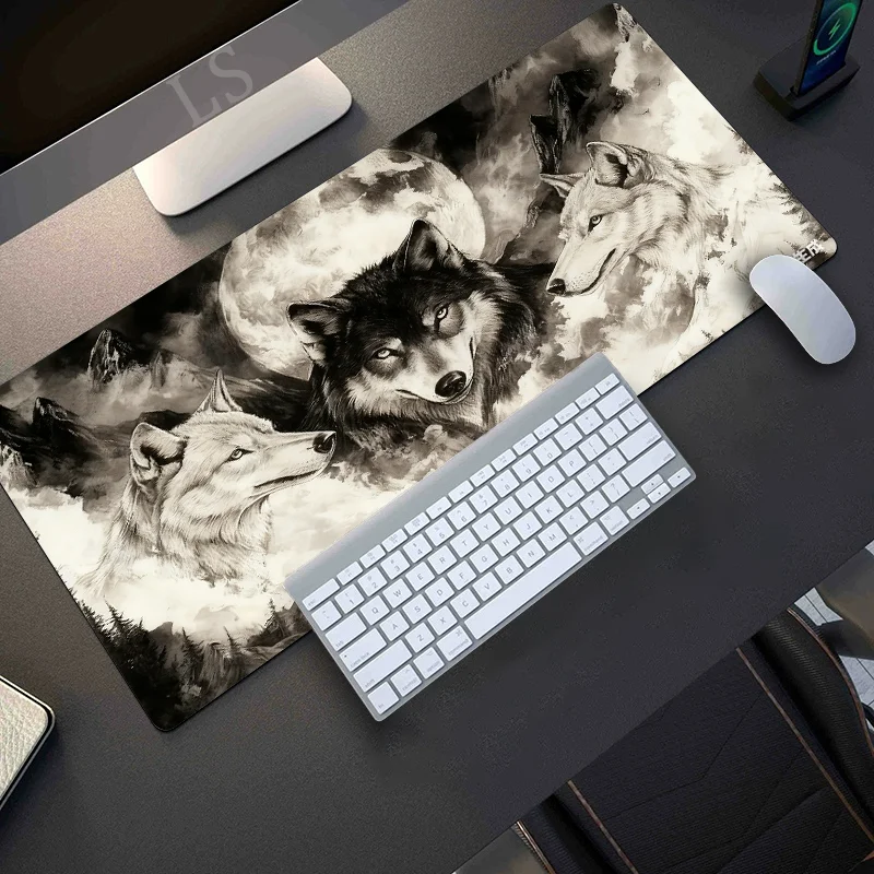 Large Wolf Mouse Pad - XXL Gaming Desk Mat 300x700x2mm