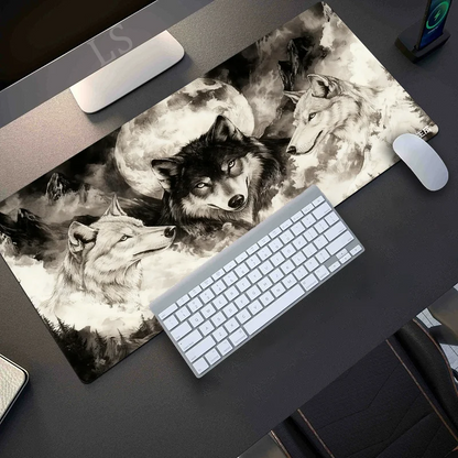 Large Wolf Mouse Pad - XXL Gaming Desk Mat 300x700x2mm