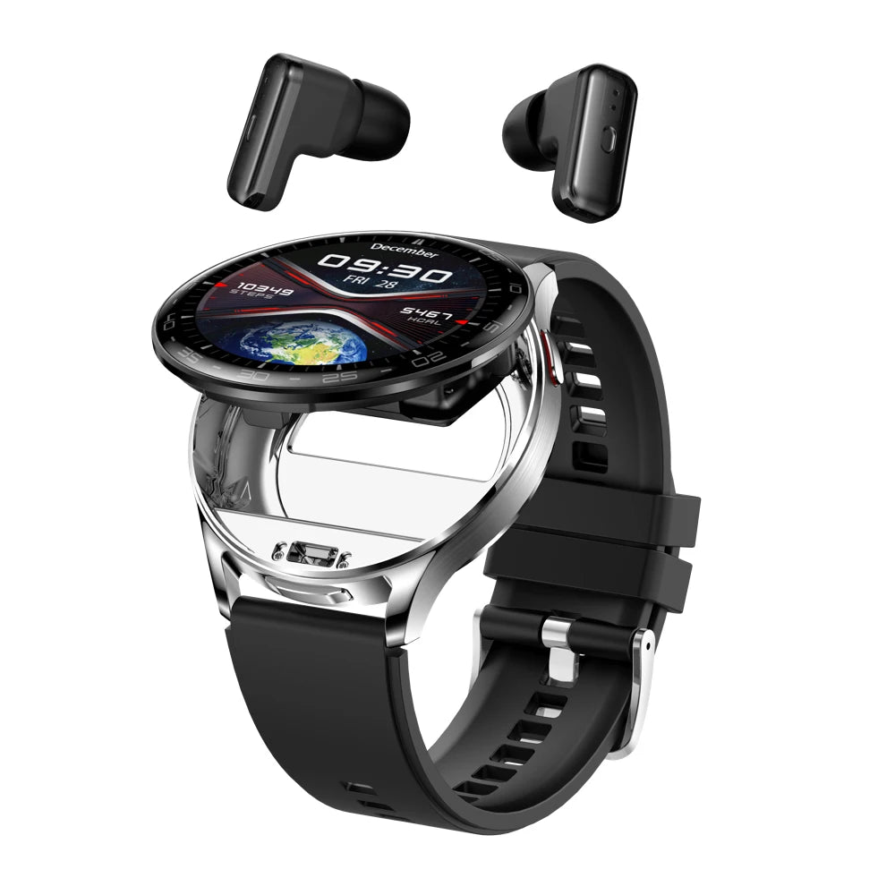 2-in-1 Smartwatch with TWS Earbuds - 1.39" IPS, Heart Rate, IP67, Bluetooth 5.0, 300mAh