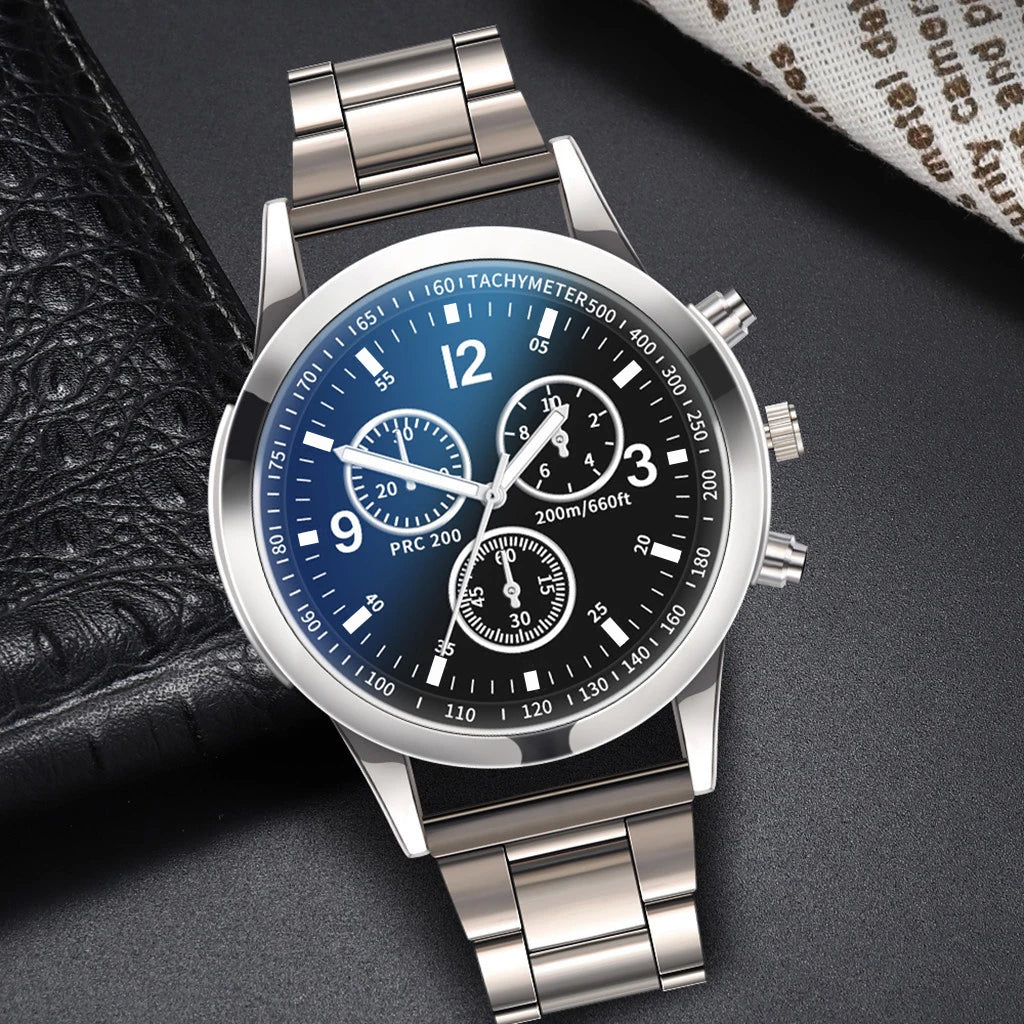 Men's Business Watch - Steel Band Quartz with Bracelet