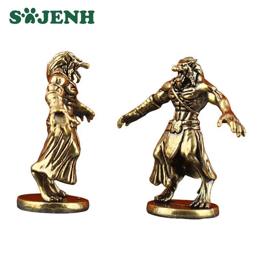 Vintage Brass Werewolf Statue - Desktop Figurine Ornament