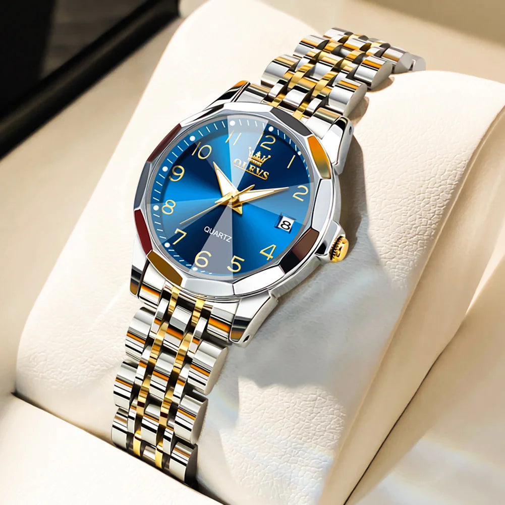 OLEVS 9931L Elegant Fashion Watch - Luxury, Waterproof, Stainless Steel, Luminous Date