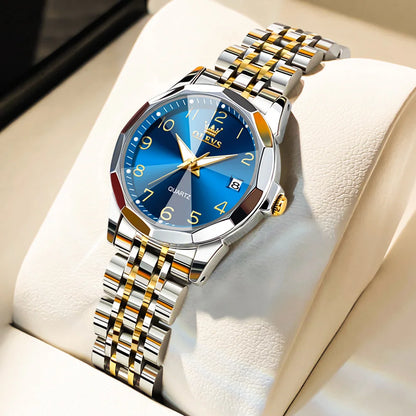 OLEVS 9931L Elegant Fashion Watch - Luxury, Waterproof, Stainless Steel, Luminous Date
