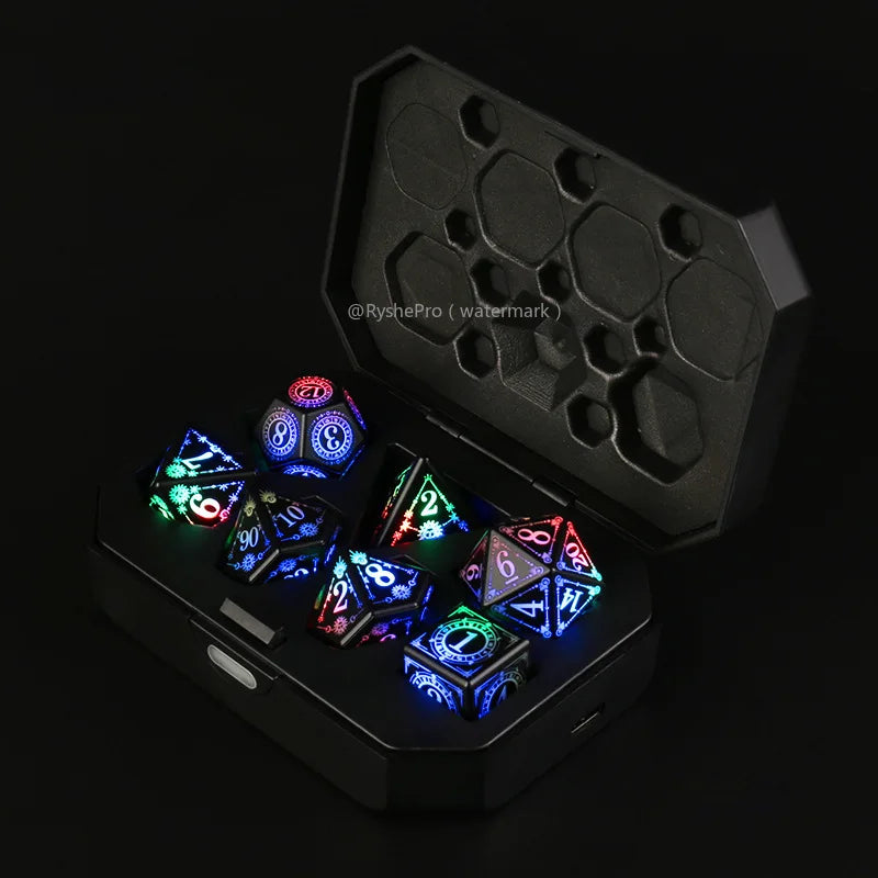 LED Dice Set - Light-Up D&D Polyhedral Dice