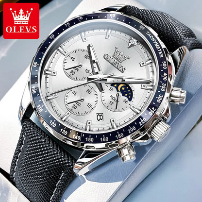 OLEVS 2945 Men's Watch - Moon Phase, Chronograph, Waterproof, Backlight, Fashion Quartz