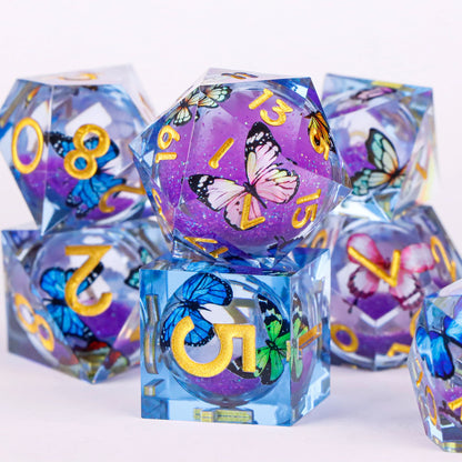 Liquid Core Butterfly DnD Dice Set – 7 Pcs