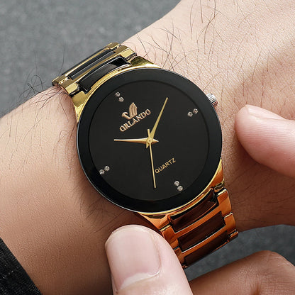Stainless Steel Couple’s Quartz Watches, Men’s and Women’s Options