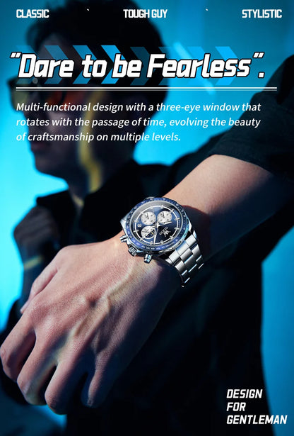 OLEVS 2945 Men's Watch - Moon Phase, Chronograph, Waterproof, Backlight, Fashion Quartz