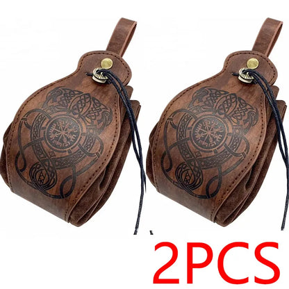 Genuine Leather Dice Bag Tray and Drawstring Pouch for RPG Games