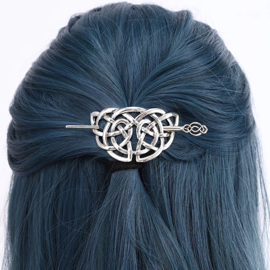 Celtic Knot Viking Hairpin – Metal Alloy, Silver Tone, 3 Styles