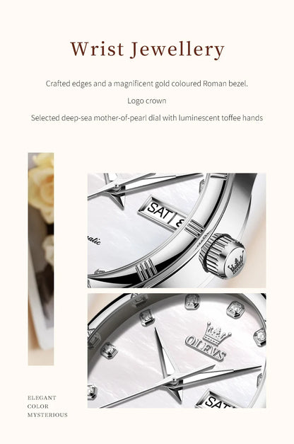 OLEVS 7030W Elegant Fashion Watch - Automatic Mechanical, Waterproof, Luminous Date Week