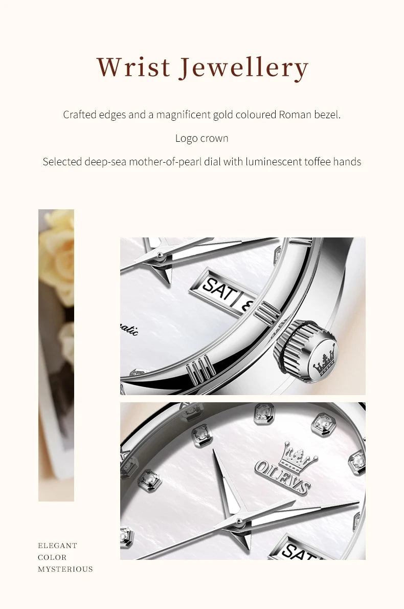 OLEVS Women's Automatic Mechanical Watch - Stainless Steel, Luminous, Waterproof
