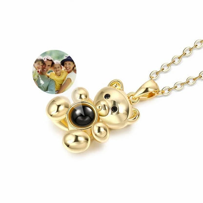 Teddy Bear Photo Projection Necklace - Custom Picture
