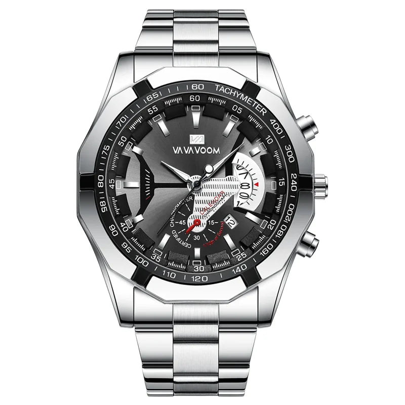 VA VA VOOM VA-238 Men’s Sport Quartz Watch with Stainless Steel Band