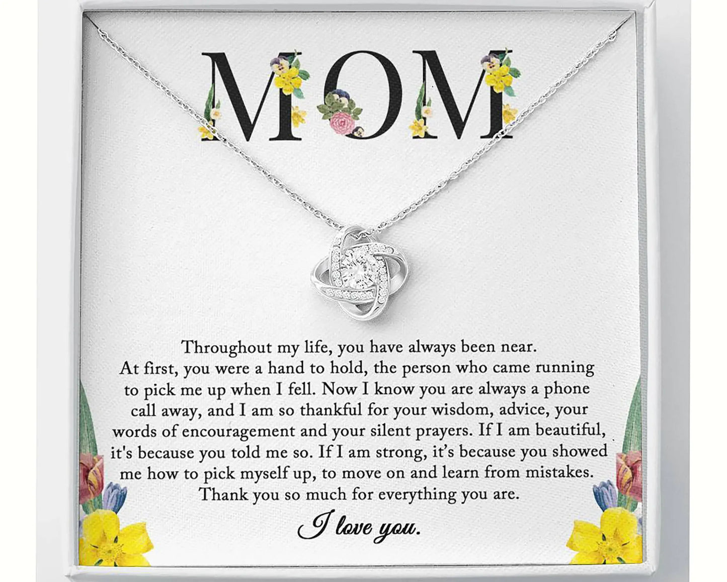 'To My Mom' Cubic Zirconia Pendant Necklace – Gift Box Included