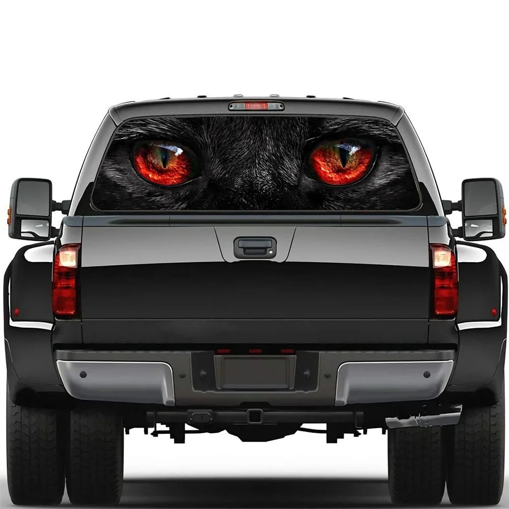 Wolf Face Tailgate Wrap - PVC Weatherproof Matte Car Sticker