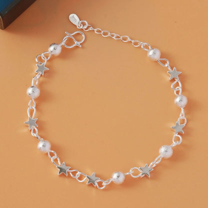 925 Sterling Silver Geometric Bead Bracelet