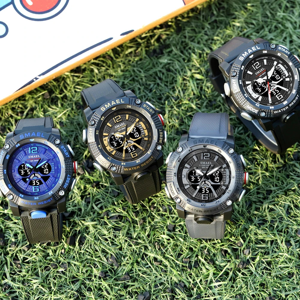SMAEL 8058 Men’s Analog-Digital Sports Watch with Dual Time and Alarm