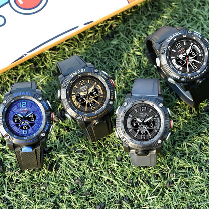 SMAEL 8058 Men’s Analog-Digital Sports Watch with Dual Time and Alarm