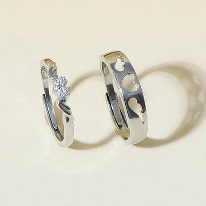 Square Zirconia Couple Rings - Luxury Wedding Bands