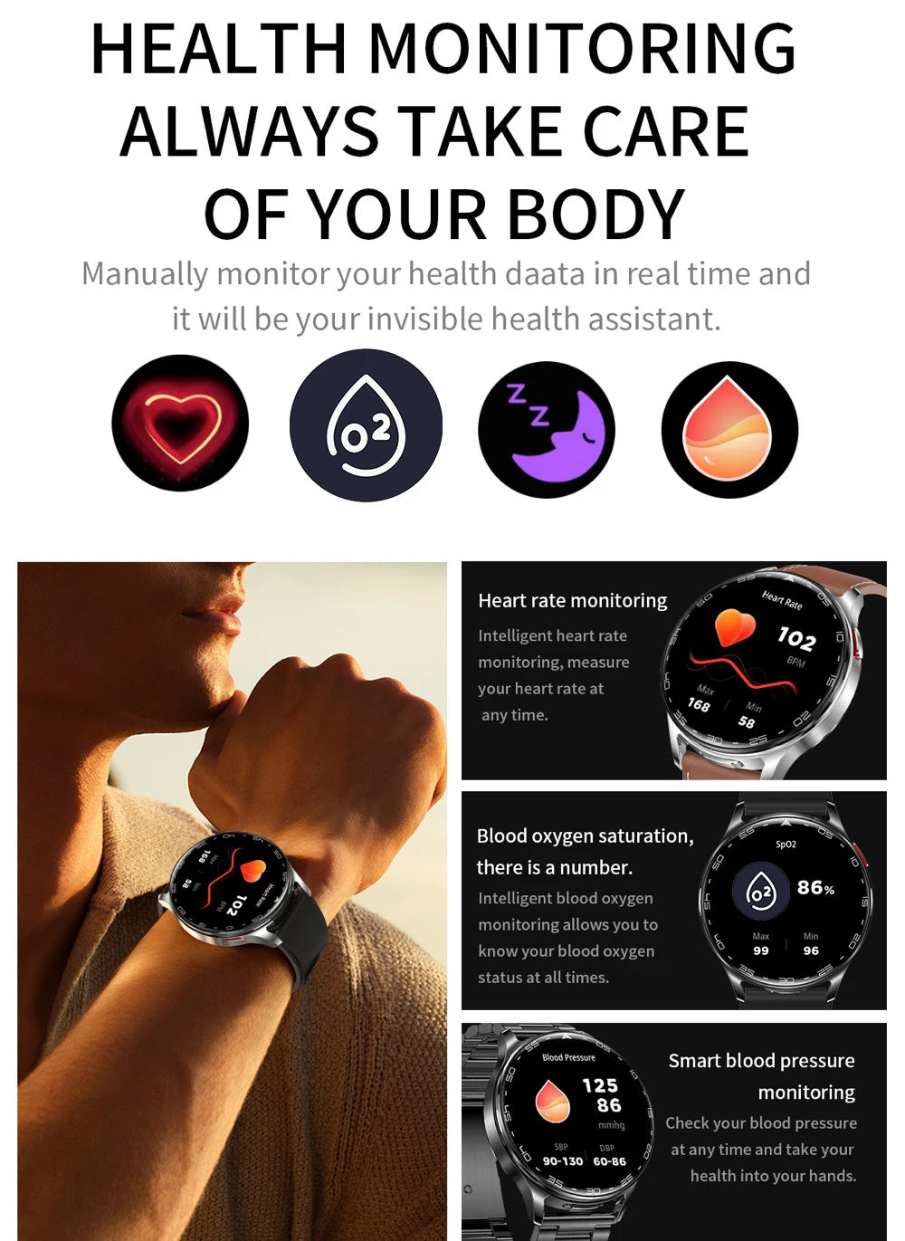2-in-1 Smartwatch with TWS Earbuds - 1.39" IPS, Heart Rate, IP67, Bluetooth 5.0, 300mAh