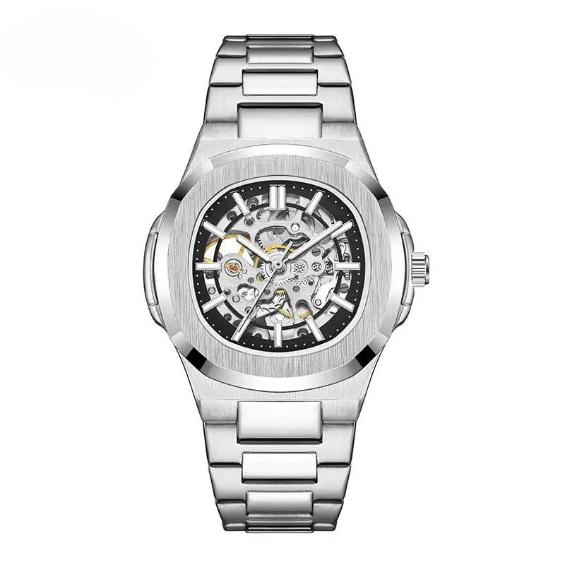 Gorben Automatic Skeleton Watch with Stainless Steel Band and Sapphire Crystal