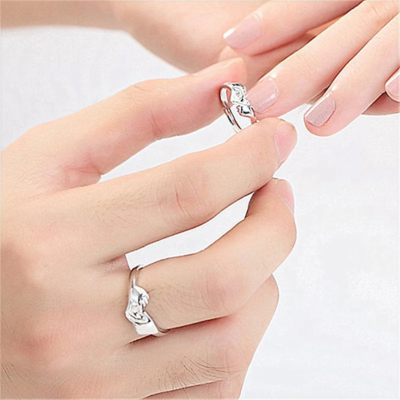 Square Zirconia Couple Rings - Luxury Wedding Bands