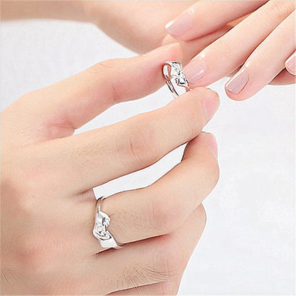 Square Zirconia Couple Rings - Luxury Wedding Bands