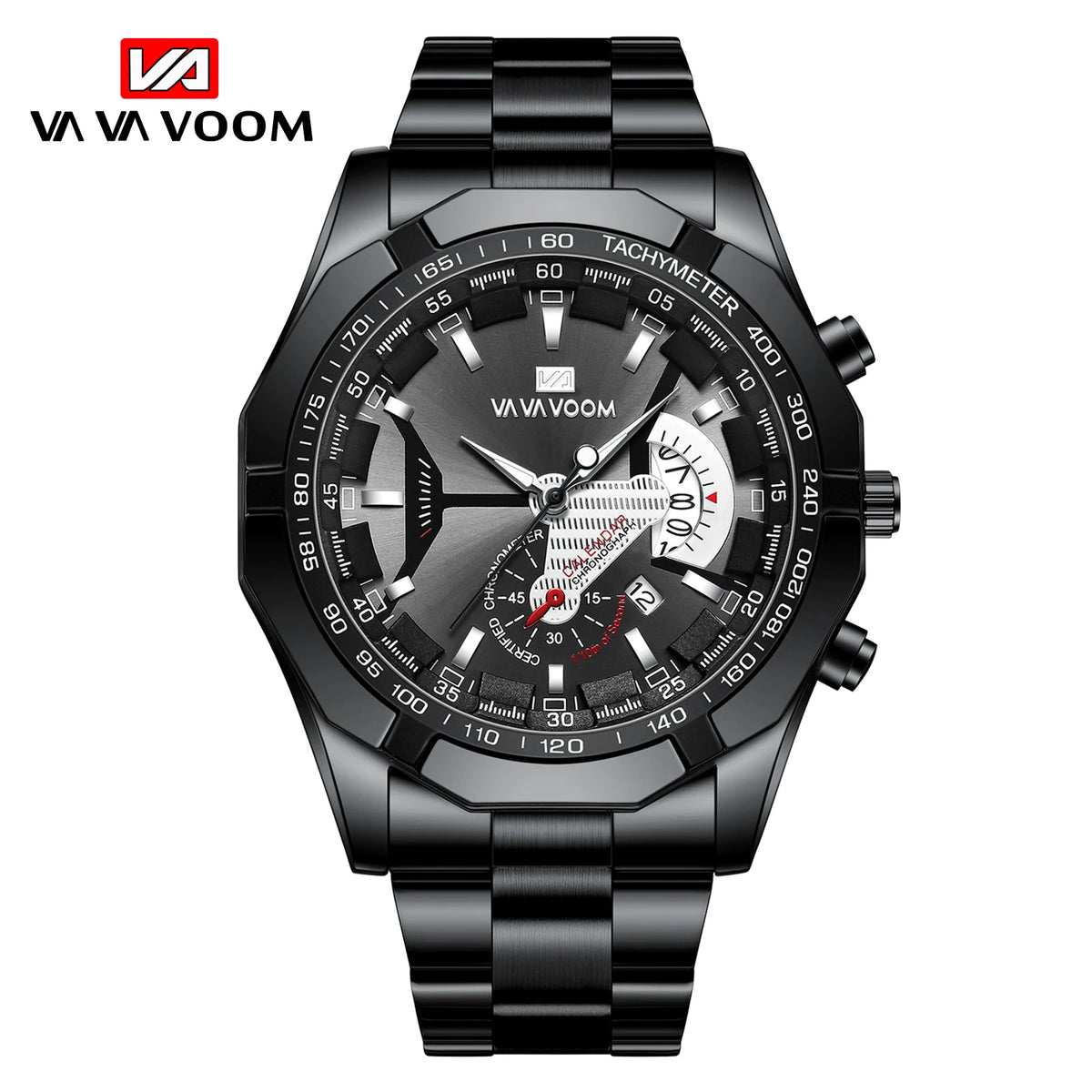VA VA VOOM VA-238 Men’s Sport Quartz Watch with Stainless Steel Band