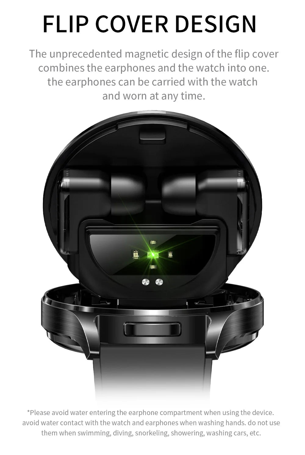 2-in-1 Smartwatch with TWS Earbuds - 1.39" IPS, Heart Rate, IP67, Bluetooth 5.0, 300mAh