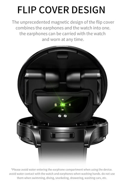 2-in-1 Smartwatch with TWS Earbuds - 1.39" IPS, Heart Rate, IP67, Bluetooth 5.0, 300mAh