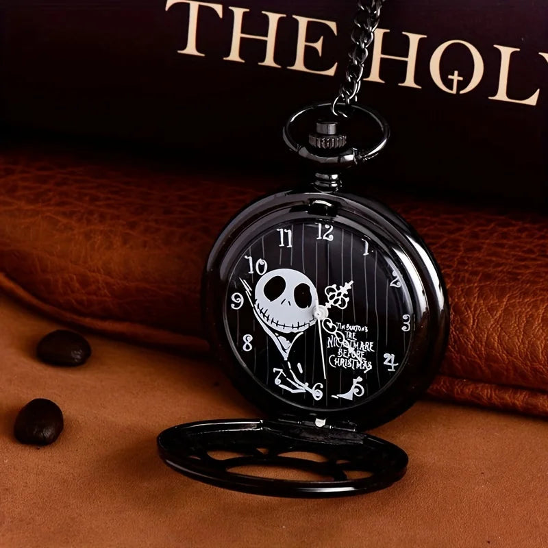 Devil Skull Pocket Watch - Gothic Chain Necklace Gift