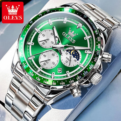 OLEVS 2945 Men's Watch - Moon Phase, Chronograph, Waterproof, Backlight, Fashion Quartz