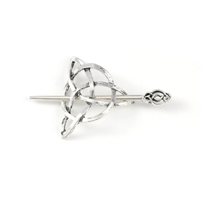 Odin Celtic Knot Crescent Hairpin – Viking Style, Metal Alloy, Silver