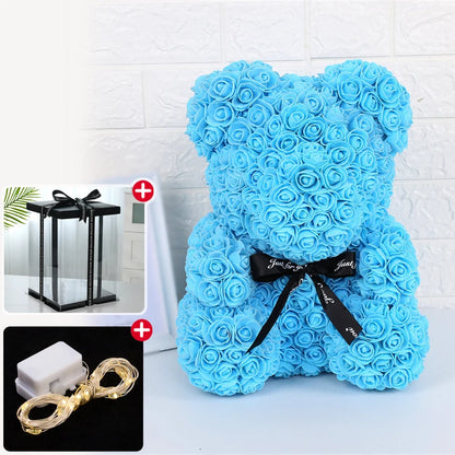 Rose Bear - Eternal Flower Teddy Bear with Gift Box