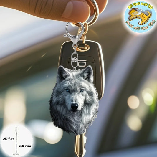 Wolf Head Acrylic Keychain - 30cm 2D Flat Ornament