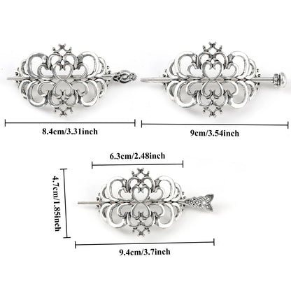 Celtic Knot Heart Hair Stick – Viking Irish Style, Metal Alloy, Silver