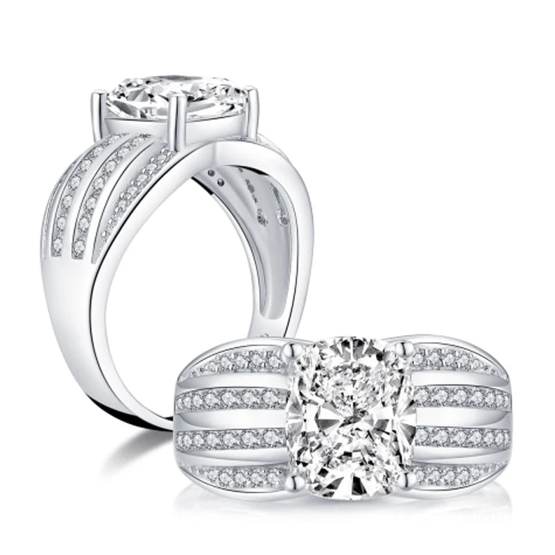 Moissanite Engagement Ring - 925 Sterling Silver