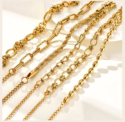 Gold Stainless Steel Chunky Link Chain Bracelet