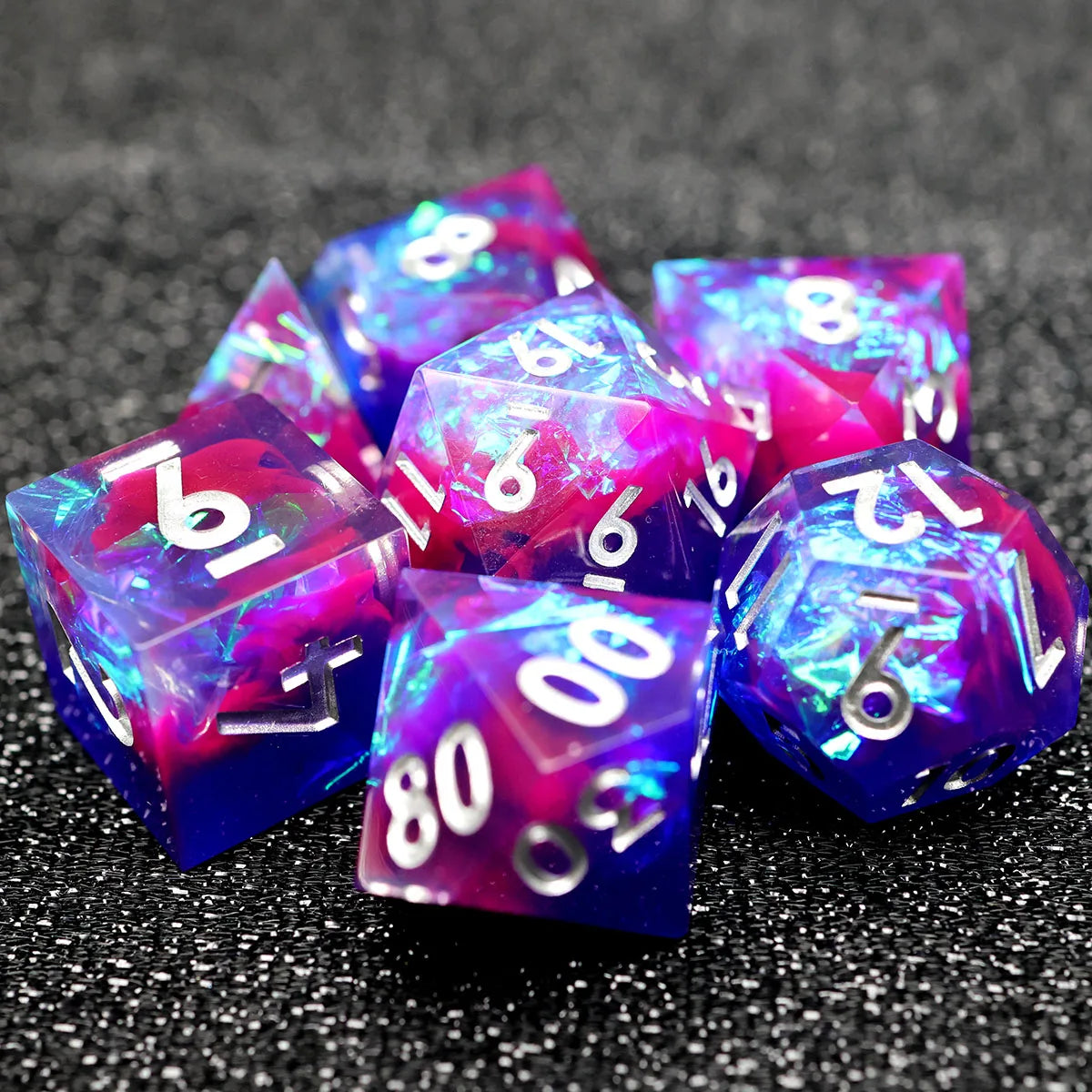 7-Piece Sharp Edge Resin DnD Dice Set – RPG Polyhedral