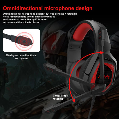 ANIVIA MH602 Gaming Headset - 50mm Drivers, Noise Cancelling Mic, Multi-Platform