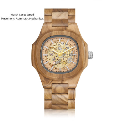 Gorben Automatic Skeleton Watch with Stainless Steel Band and Sapphire Crystal