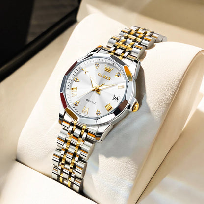 OLEVS 9931L Elegant Fashion Watch - Luxury, Waterproof, Stainless Steel, Luminous Date