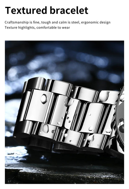 OLEVS 5885 Men's Watch - Original Brand, Waterproof, Stainless Steel, Automatic Date, Gifts