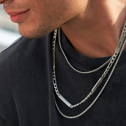 Personalized Name Engraving Necklace - Custom Stainless Steel Chain