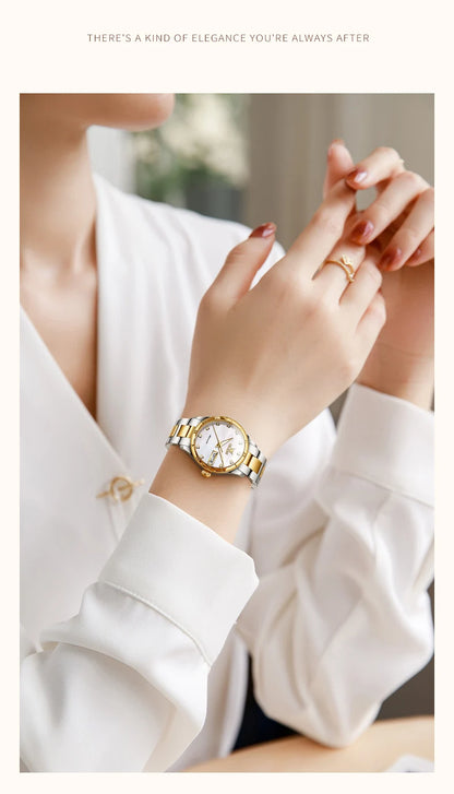 OLEVS 7030W Elegant Fashion Watch - Automatic Mechanical, Waterproof, Luminous Date Week