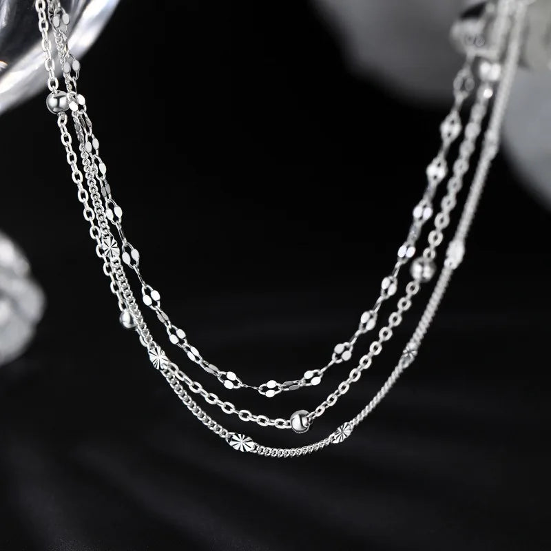 925 Sterling Silver Geometric Bead Bracelet