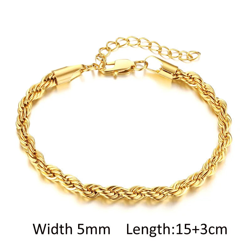 Gold Stainless Steel Chunky Link Chain Bracelet